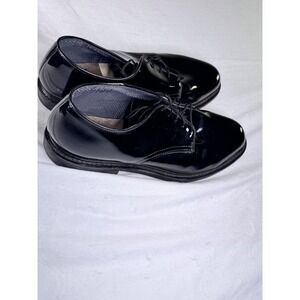 Black Patent Leather Military Style Oxford Dress Shoes Vibram Sole Mens